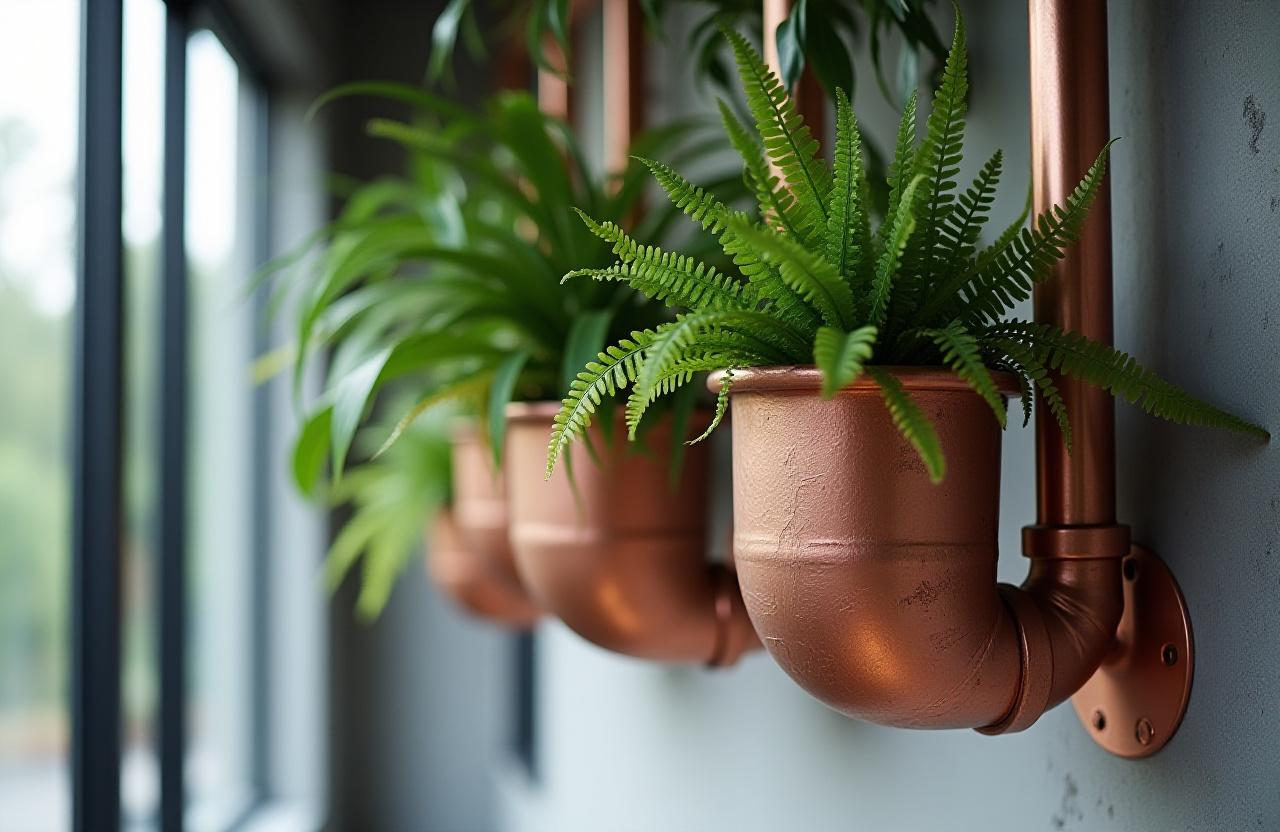 Modern Omagh office terrace with copper planters